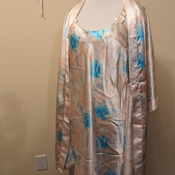 VINTAGE 1990s Contessa Di Roma nightgown and robe set - size XL - Picture 3 of 16